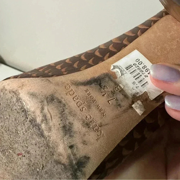 Kate spade lace up genuine leather  heel booties 7.5 - Picture 8 of 8